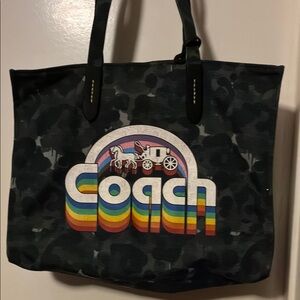 Coach Black and Red Signature Tote